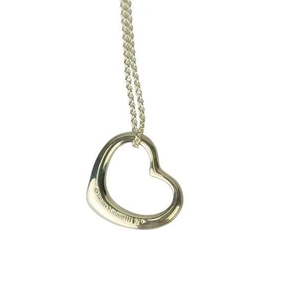 Tiffany & Co Necklace Elsa Peretti Open Heart Sv SV 925 Big